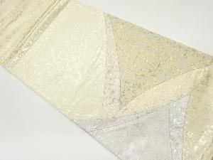 純金箔切り嵌めに抽象模様織出し袋帯